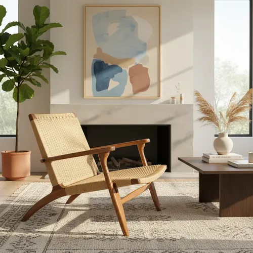 Sillón Ch25-easy Chair Wegner- Nórdico-tejido Natural