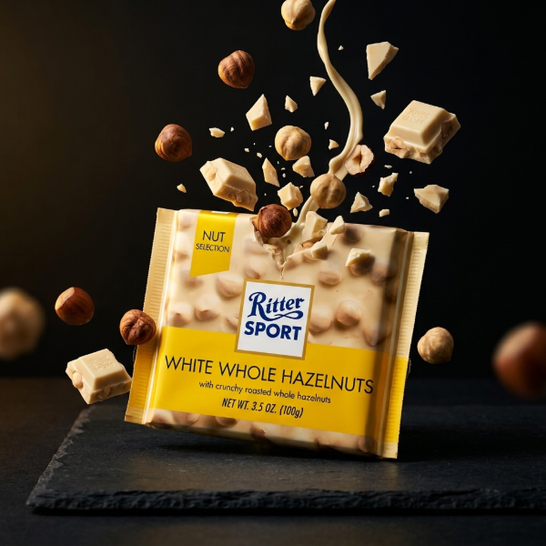 Ritter Sport Chocolate Blanco con Avellanas x 100 gr